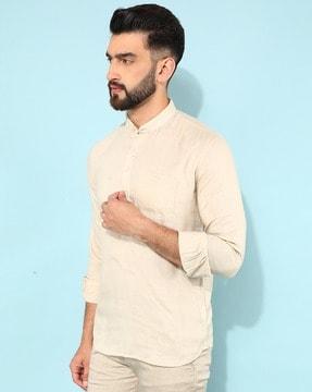 men regular fit mandarin-neck kurta