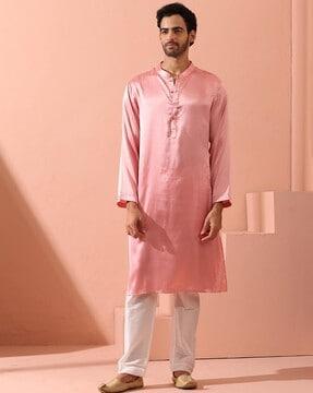 men regular fit mandarin-neck kurta