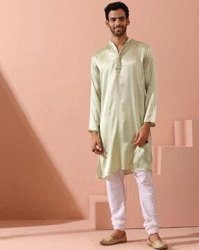 men regular fit mandarin-neck kurta