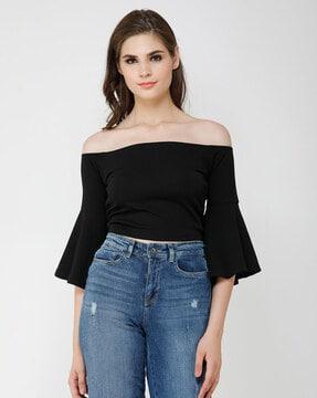 men regular fit off-shoulder top