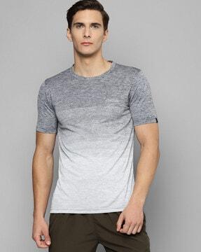 men regular fit ombre-dyed round-neck t-shirt