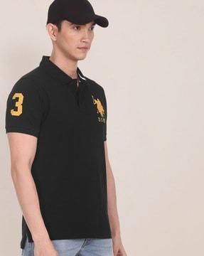 men regular fit polo shirt with logo embroidery