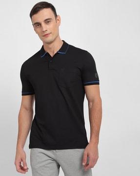 men regular fit polo t-shirt ith patch pocket