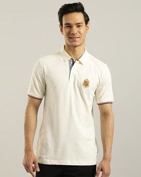 men regular fit polo t-shirt with brand embroidery