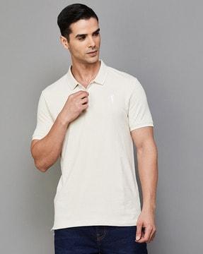 men regular fit polo t-shirt with collar neck