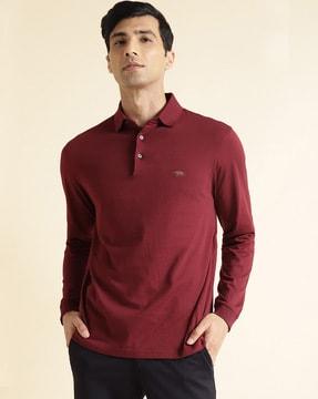 men regular fit polo t-shirt with collar neck
