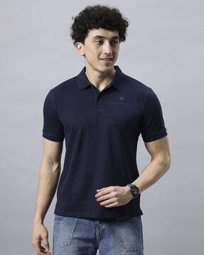 men regular fit polo t-shirt with collar neck