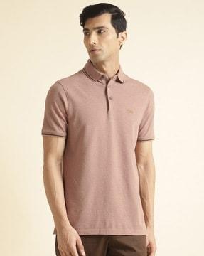 men regular fit polo t-shirt with collar neck