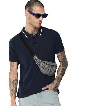 men regular fit polo t-shirt with collar neck