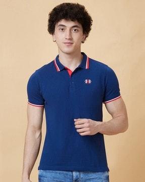 men regular fit polo t-shirt with contrast tipping