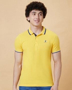 men regular fit polo t-shirt with contrast tipping