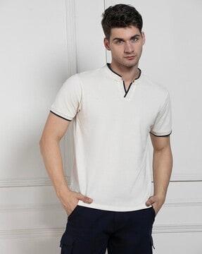 men regular fit polo t-shirt with contrast tipping