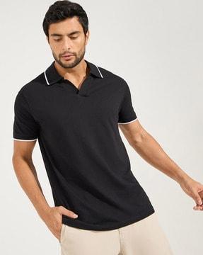 men regular fit polo t-shirt with contrast tipping