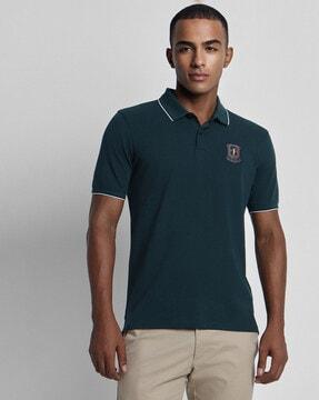 men regular fit polo t-shirt with contrast tipping