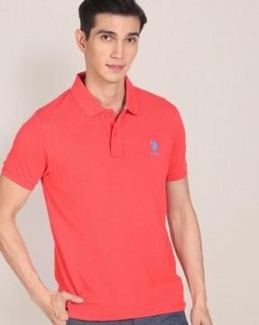 men regular fit polo t-shirt with logo embroidery