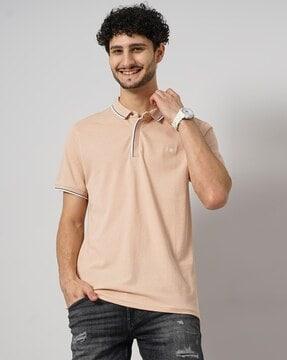 men regular fit polo t-shirt with logo embroidery