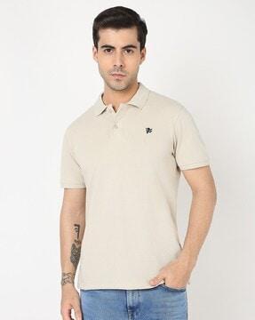 men regular fit polo t-shirt with logo embroidery
