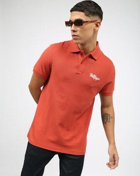 men regular fit polo t-shirt with logo embroidery