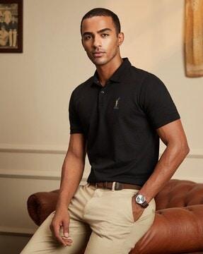 men regular fit polo t-shirt with logo embroidery