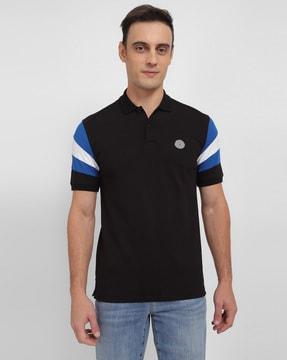 men regular fit polo t-shirt with logo print