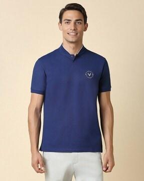 men regular fit polo t-shirt with logo print