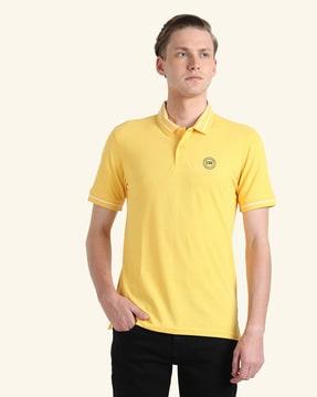 men regular fit polo t-shirt with logo print