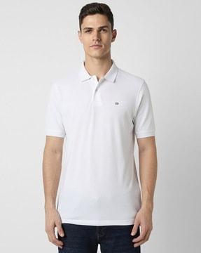 men regular fit polo t-shirt with logo print