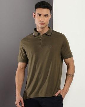 men regular fit polo t-shirt with logo tipping