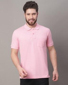 men regular fit polo t-shirt with patch pocket