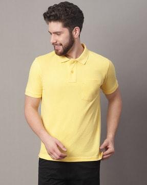 men regular fit polo t-shirt with patch pocket