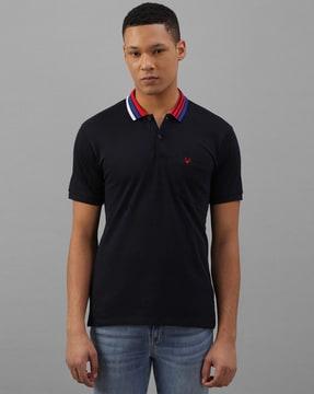 men regular fit polo t-shirt with patch pocket