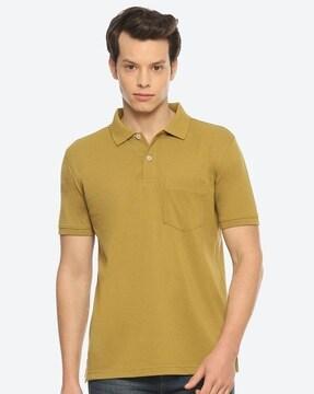 men regular fit polo t-shirt with patch pocket