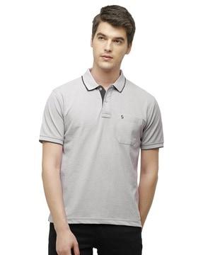 men regular fit polo t-shirt with patch pocket