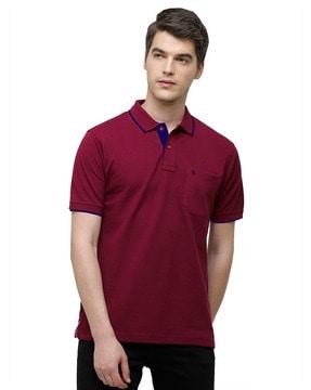 men regular fit polo t-shirt with patch pocket