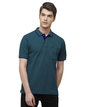 men regular fit polo t-shirt with patch pocket