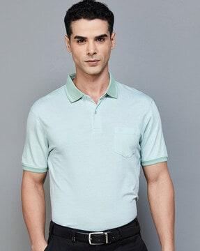 men regular fit polo t-shirt with patch pocket