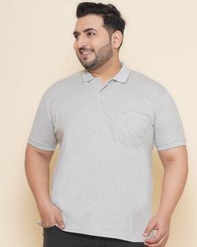 men regular fit polo t-shirt with patch pocket