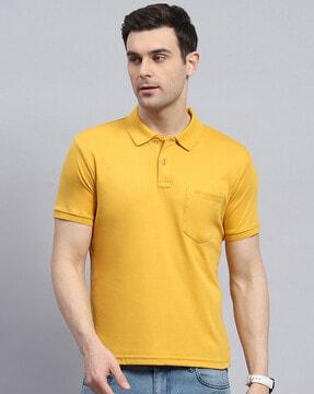 men regular fit polo t-shirt with patch pocket