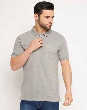 men regular fit polo t-shirt with patch pocket