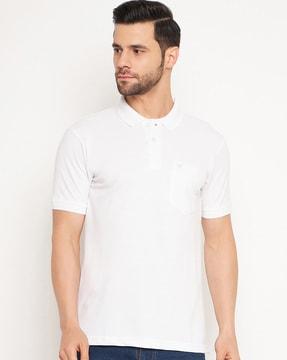 men regular fit polo t-shirt with patch pocket