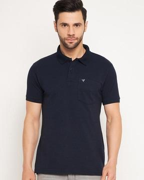 men regular fit polo t-shirt with patch pocket