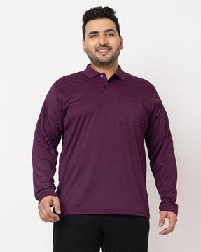 men regular fit polo t-shirt with patch pocket