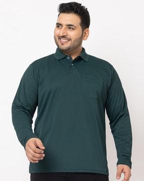 men regular fit polo t-shirt with patch pocket