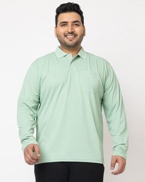 men regular fit polo t-shirt with patch pocket