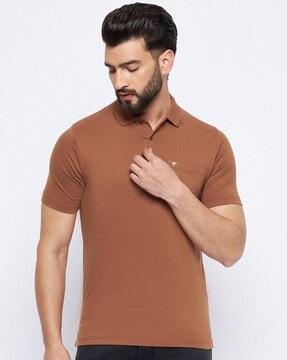 men regular fit polo t-shirt with patch pocket