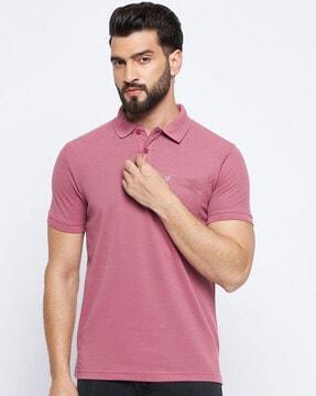 men regular fit polo t-shirt with patch pocket