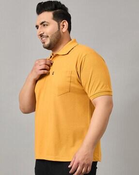 men regular fit polo t-shirt with patch pocket