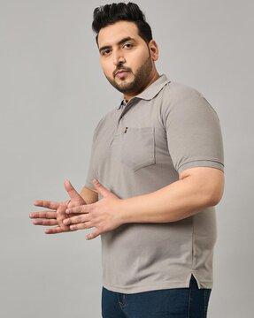 men regular fit polo t-shirt with patch pocket