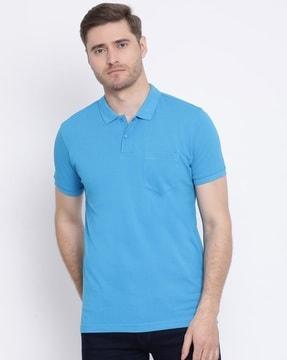 men regular fit polo t-shirt with patch pocket