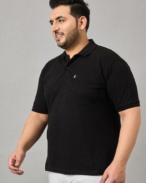 men regular fit polo t-shirt with patch pocket